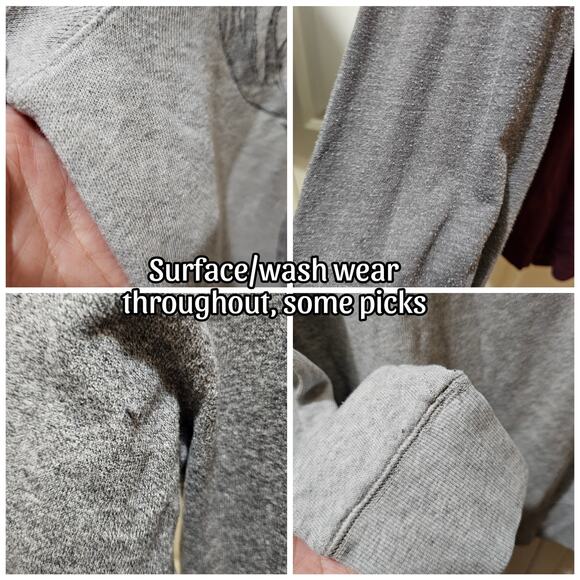 3 Long Sleeve Shirts Men's Small Vneck Sweater tshirt Deer Sweatshirt Gray Red - Picture 3 of 4